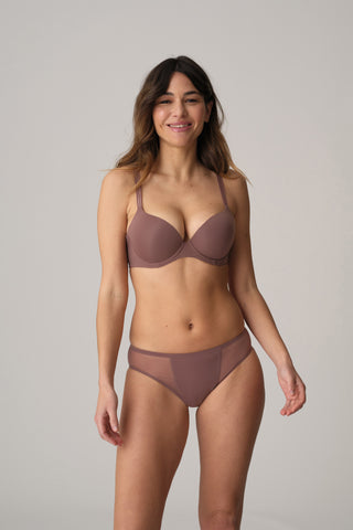 LOUIE satin taupe Push-up BH