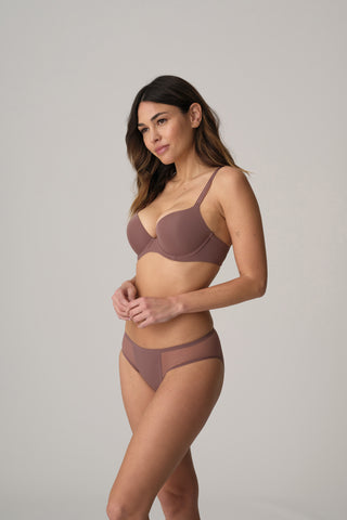 LOUIE satin taupe Push-up BH