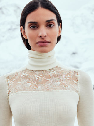 DAMEN Top langarm, charm cream