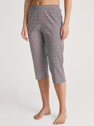 DAMEN Hose 3/4, laurel green print
