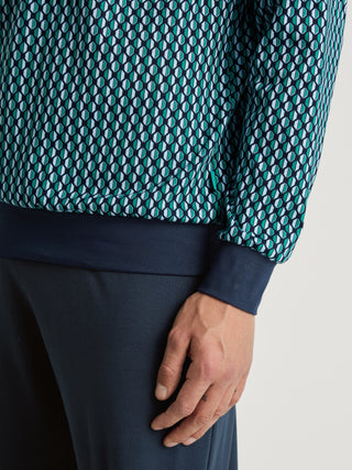 HERREN Pyjama mit Bündchen, pond green