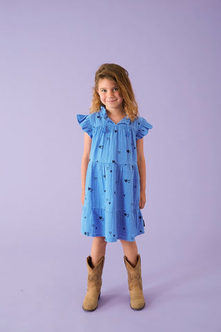 Jurk AOP mousseline - Ciao Bella Blauw
