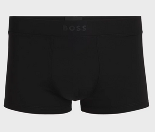 Eng anliegende Boxershorts aus Mikrofaser mit kurzem Bein und Silikon-Logo am Bund