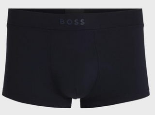 Eng anliegende Boxershorts aus Mikrofaser mit kurzem Bein und Silikon-Logo am Bund