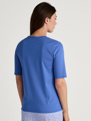 DAMEN Shirt kurzarm, dazzling blue