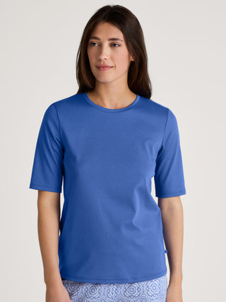 DAMEN Shirt kurzarm, dazzling blue