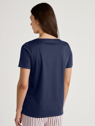 DAMEN Shirt kurzarm, peacoat blue