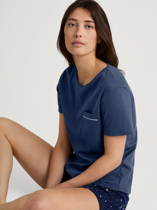 DAMEN Pyjama kurz, peacoat blue
