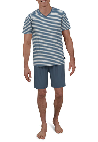 Short Lounge Set, V-A., blau-mittel-Ringel