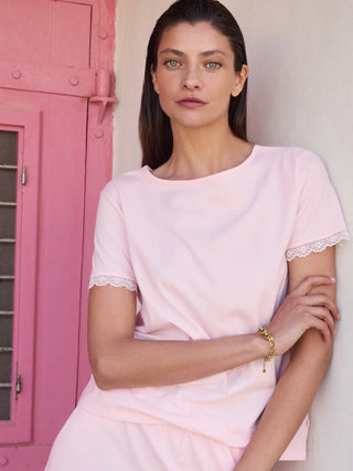 DAMEN Shirt kurzarm, frappe rose-pink