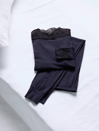 DAMEN Pyjama mit Bündchen