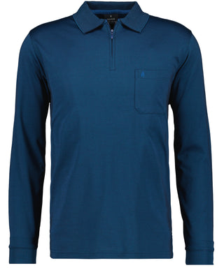 Softknit-Poloshirt Langarm mit Zip
