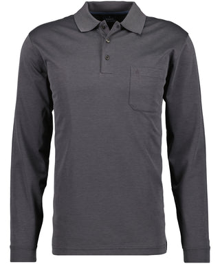 Softknit-Polo mit Brusttasche, Langarm