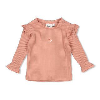 Ajour Geripptes Langarmshirt - Morning Sun