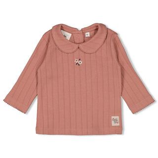 Geripptes Langarmshirt Pointelle - Woodland Bloom
