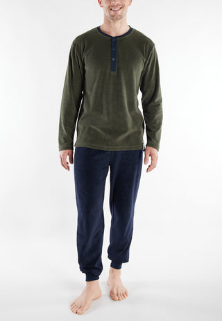 Lounge Set, 3-Knopfv., offen, grün-dunkel-uni