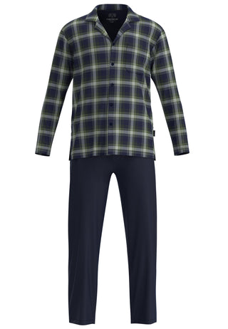 Lounge Set, durchgeknöpft, grün-dunkel-Karo