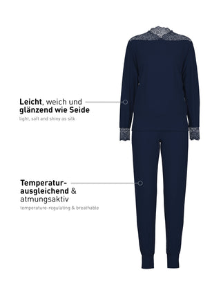 DAMEN Pyjama mit Bündchen