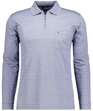 Fineliner-Poloshirt mit Reissverschluss, Langarm