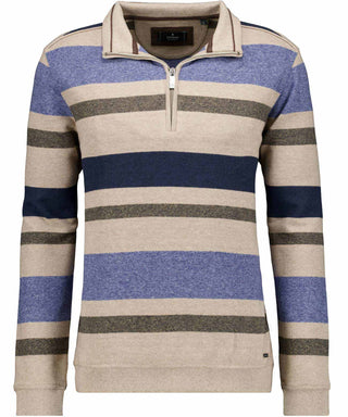 Sweatshirt mit Troyer-Kragen, gestreift