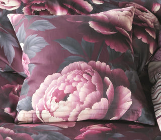 Feinsatin-Kissenhülle Floral-Print