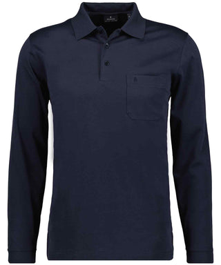 Softknit-Polo mit Brusttasche, Langarm