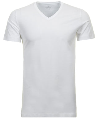 2 T-Shirt Doppelpack Bodyfit mit V-Ausschnitt