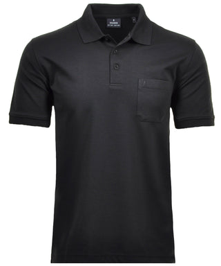 Softknit-Polo mit Brusttasche, kurzarm
