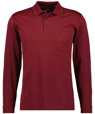 Softknit-Polo mit Brusttasche, Langarm