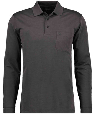 Softknit-Polo mit Brusttasche, Langarm