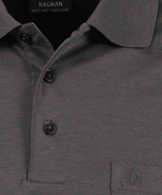 Softknit-Polo mit Brusttasche, Langarm