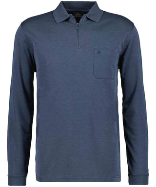 Softknit-Poloshirt Langarm mit Zip