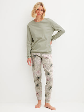DAMEN Pyjama mit Bündchen