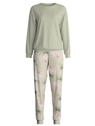 DAMEN Pyjama mit Bündchen