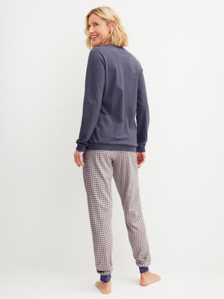 DAMEN Pyjama mit Bündchen