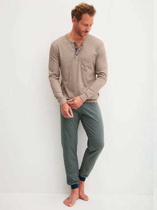 HERREN Pyjama mit Bündchen