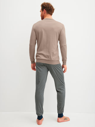 HERREN Pyjama mit Bündchen