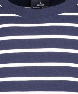 Pima T-Shirt gestreift mit Bund