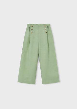 Lange Hose mit Knöpfen Moos