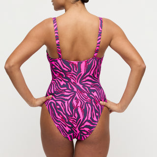 MALABO hot pink zebra Tiefdek. Badeanzug ohne Bügel