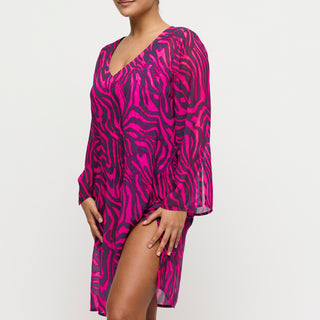 MALABO hot pink zebra Bademode Kaftan