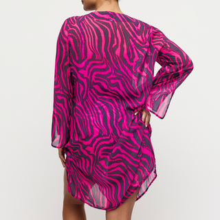 MALABO hot pink zebra Bademode Kaftan