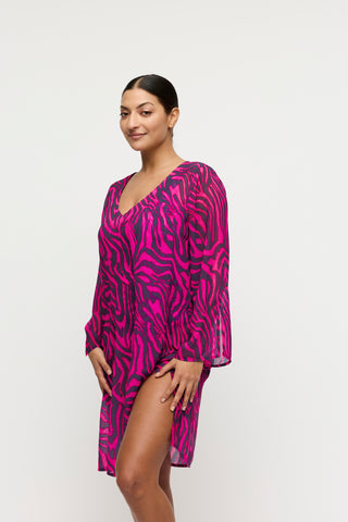 MALABO hot pink zebra Bademode Kaftan