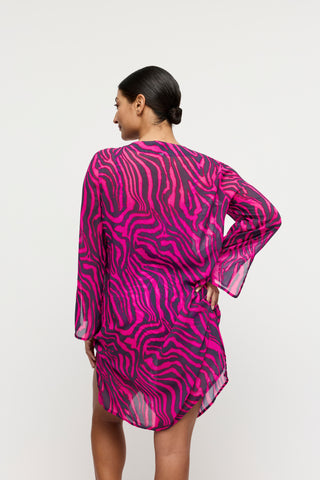 MALABO hot pink zebra Bademode Kaftan