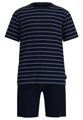 Shorty, Rundhals, blau-dunkel-Ringel