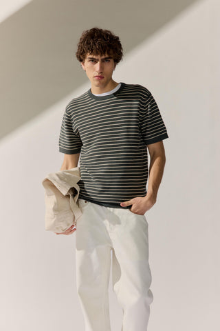Rundhals Strick Shirt 1/2 Arm