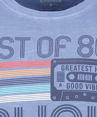 T-Shirt mit 80ies-Print,  Rundhals