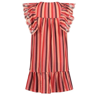 Kleid Ringel Seersucker - Salsa Sunset