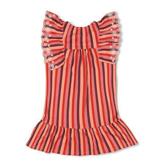 Kleid Ringel Seersucker - Salsa Sunset