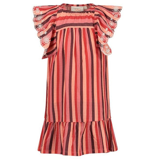Kleid Ringel Seersucker - Salsa Sunset